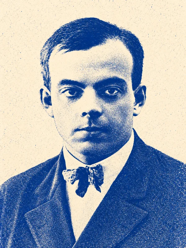 Portrait de Antoine de Saint-Exupéry en risographie bleue