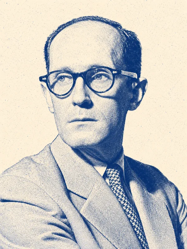 Portrait de Carlos Drummond de Andrade en risographie bleue