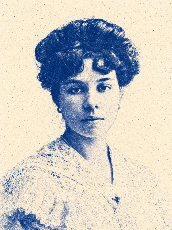Portrait de Cécile Sauvage en risographie bleue