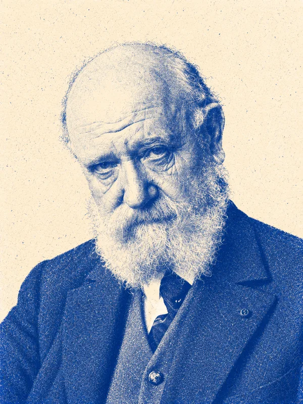 Portrait de Charles Le Goffic en risographie bleue