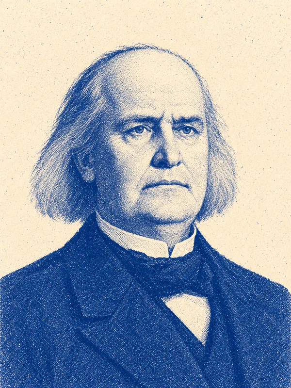 Portrait de Charles-Marie Leconte De Lisle en risographie bleue