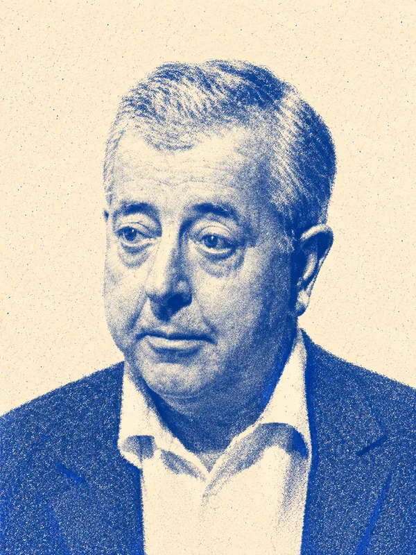 Portrait de Jacques Prévert en risographie bleue