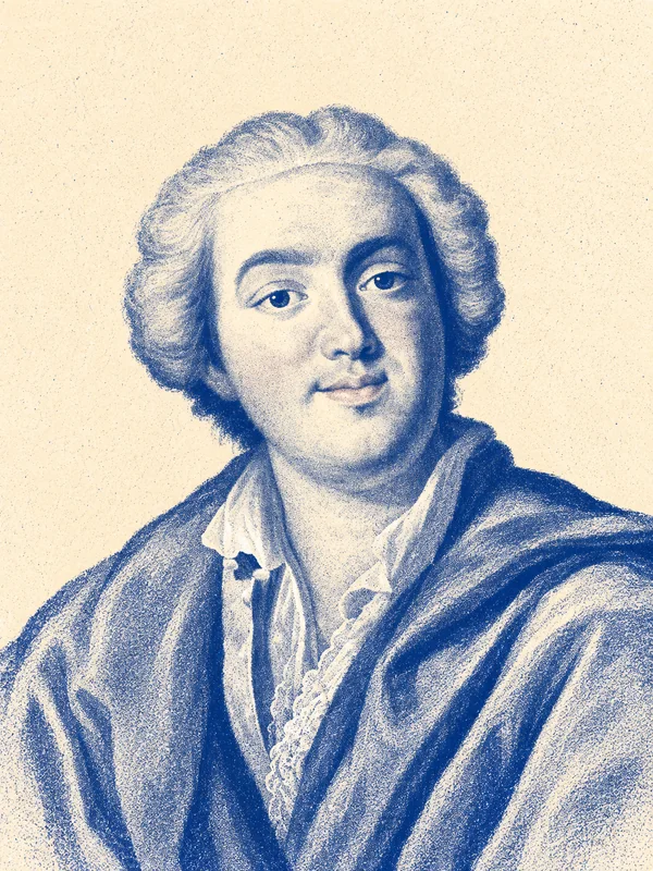Portrait de Jean-Jacques Lefranc de Pompignan en risographie bleue