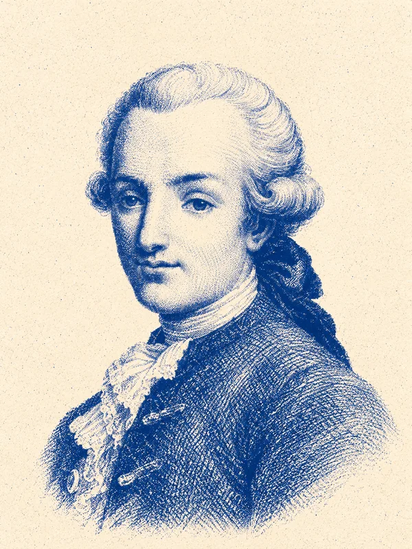 Portrait de Nicolas Gilbert en risographie bleue