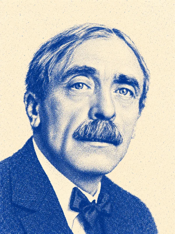 Portrait de Paul Valéry en risographie bleue