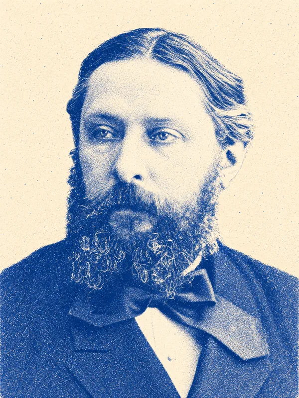 Portrait de René-François Sully Prudhomme en risographie bleue