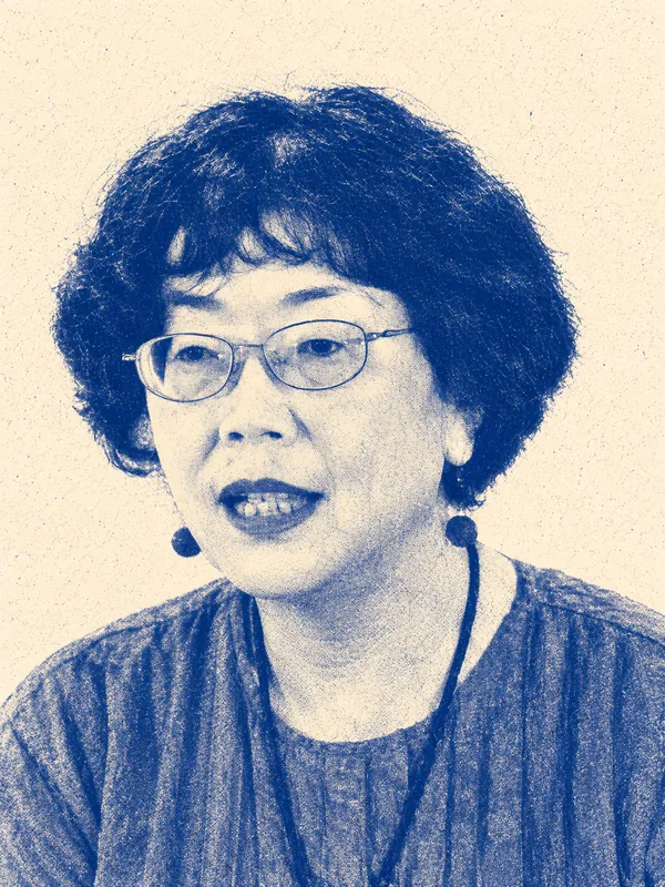 Portrait de Shū Ting en risographie bleue