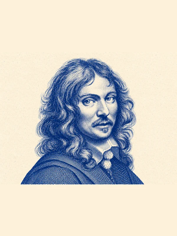 Portrait de Tristan L’Hermite en risographie bleue